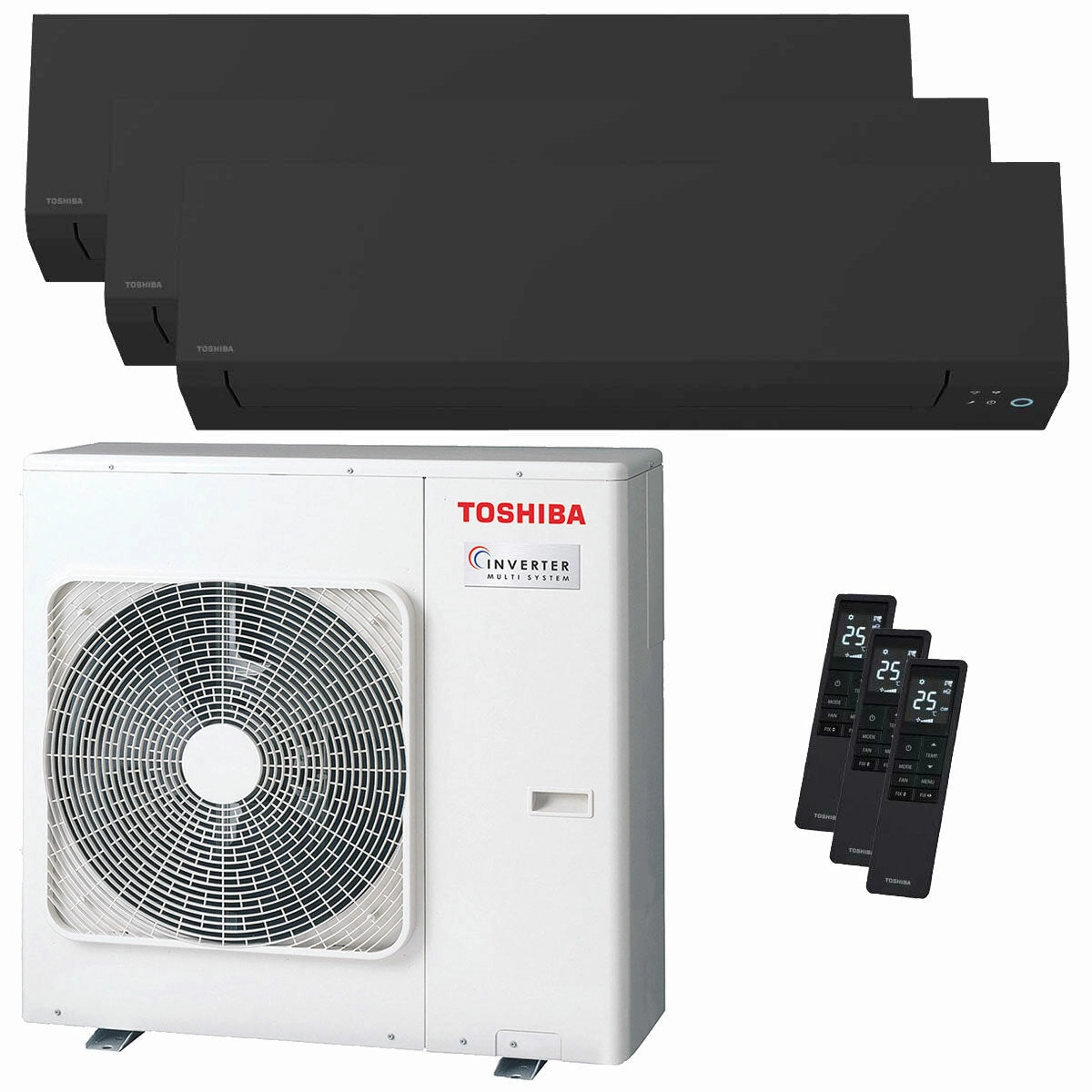 Toshiba SHORAI Edge Black trial split air conditioner 7000 9000 16000 BTU inverter A    wifi external unit 7 kW