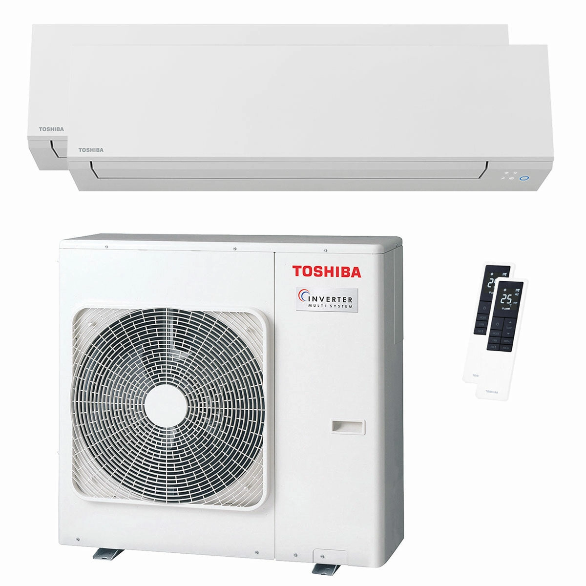 Toshiba SHORAI Edge White dual split air conditioner 12000 18000 BTU inverter A    wifi external unit 8 kW