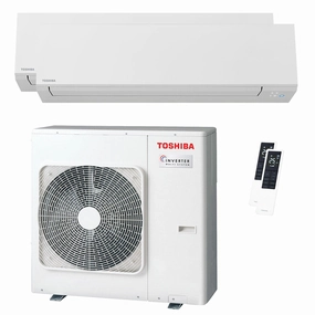 Toshiba SHORAI Edge White dual split air conditioner 12000 18000 BTU inverter A    wifi external unit 8 kW