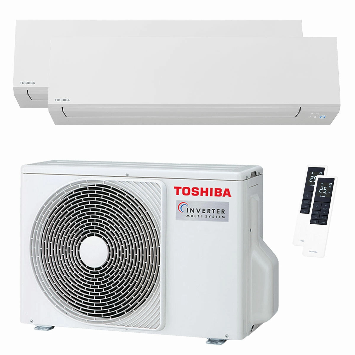 Toshiba SHORAI Edge White dual split air conditioner 5000 16000 BTU inverter A   wifi external unit 5.2 kW