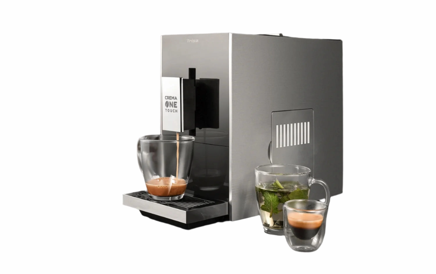 Trisa Automatic Coffee Machine, Crema One Touch, Silver