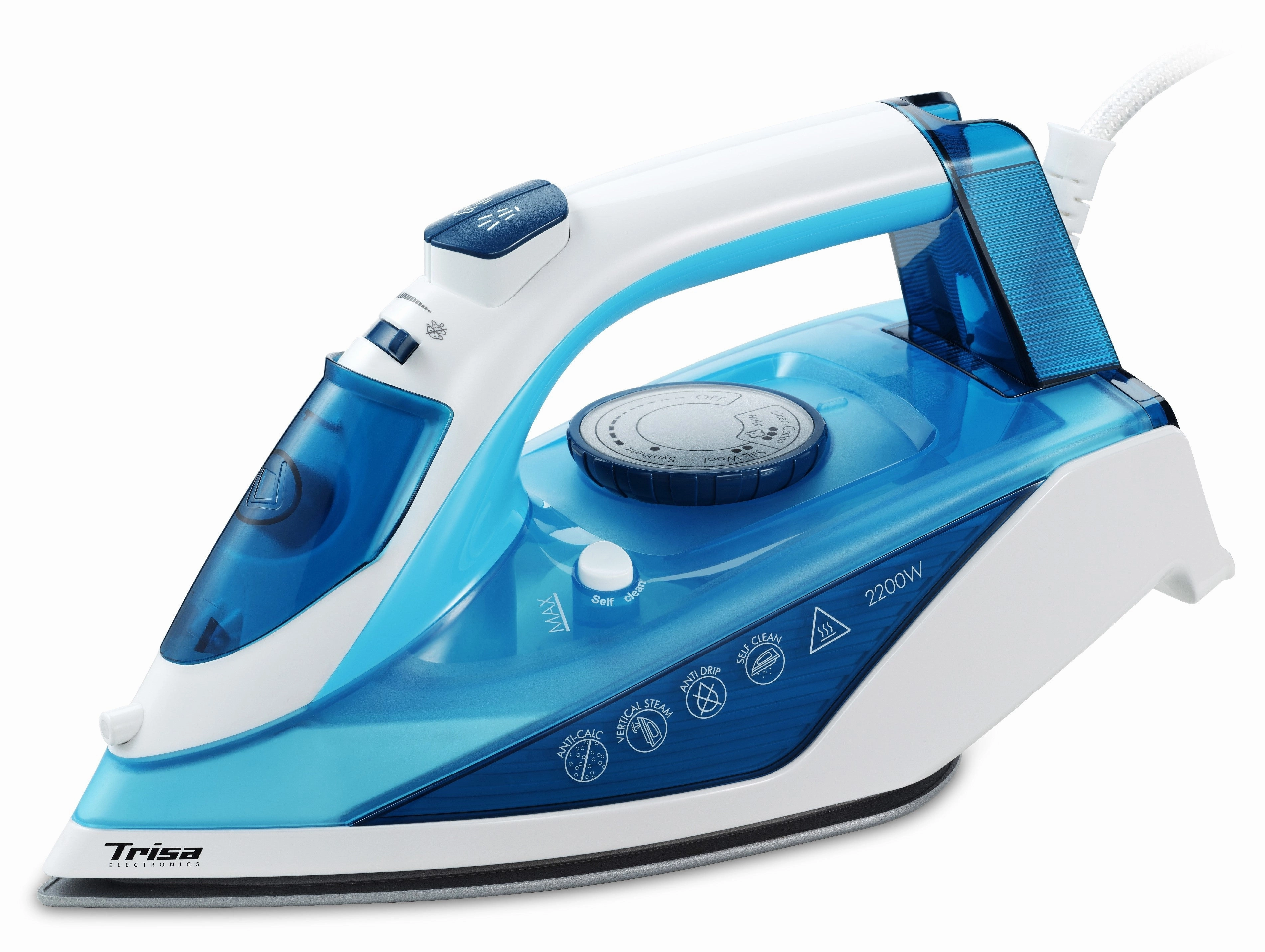 Trisa Steam Iron Comfort Steam, 2200Watts, Blue