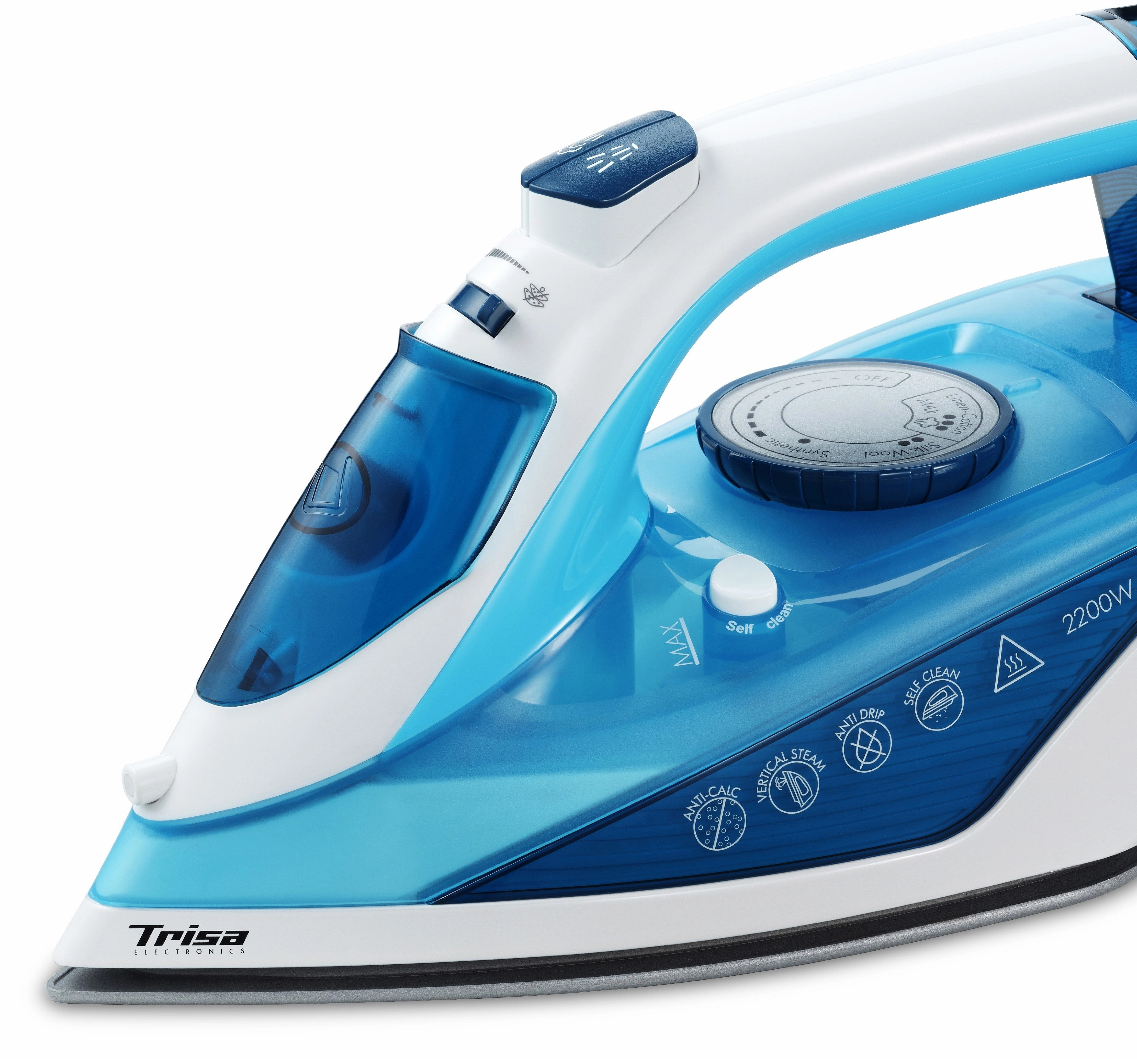 Trisa Steam Iron Comfort Steam, 2200Watts, Blue