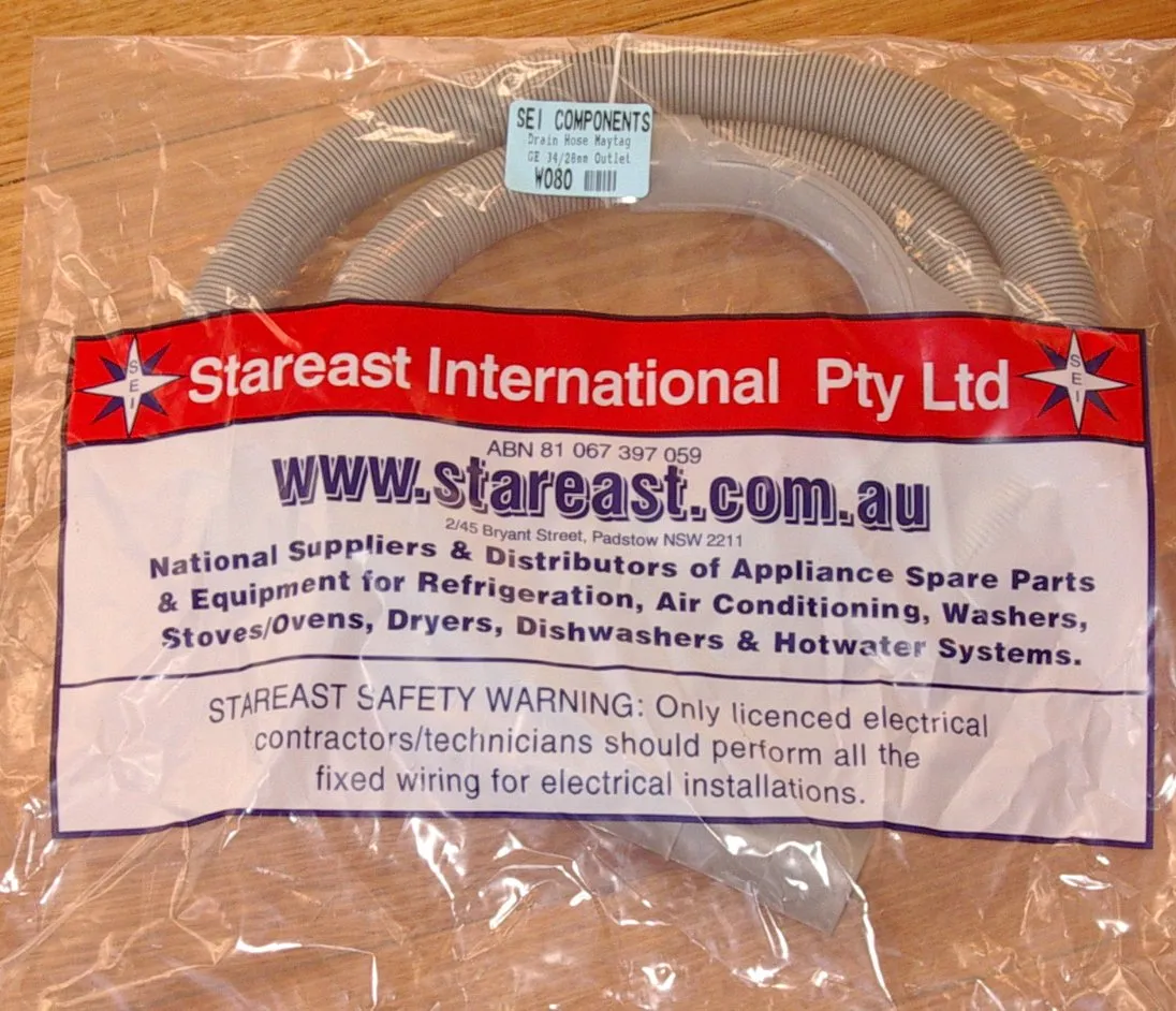 Universal Maytag, GE, Hoover Outlet Hose 28mm/34mm - Part # W080
