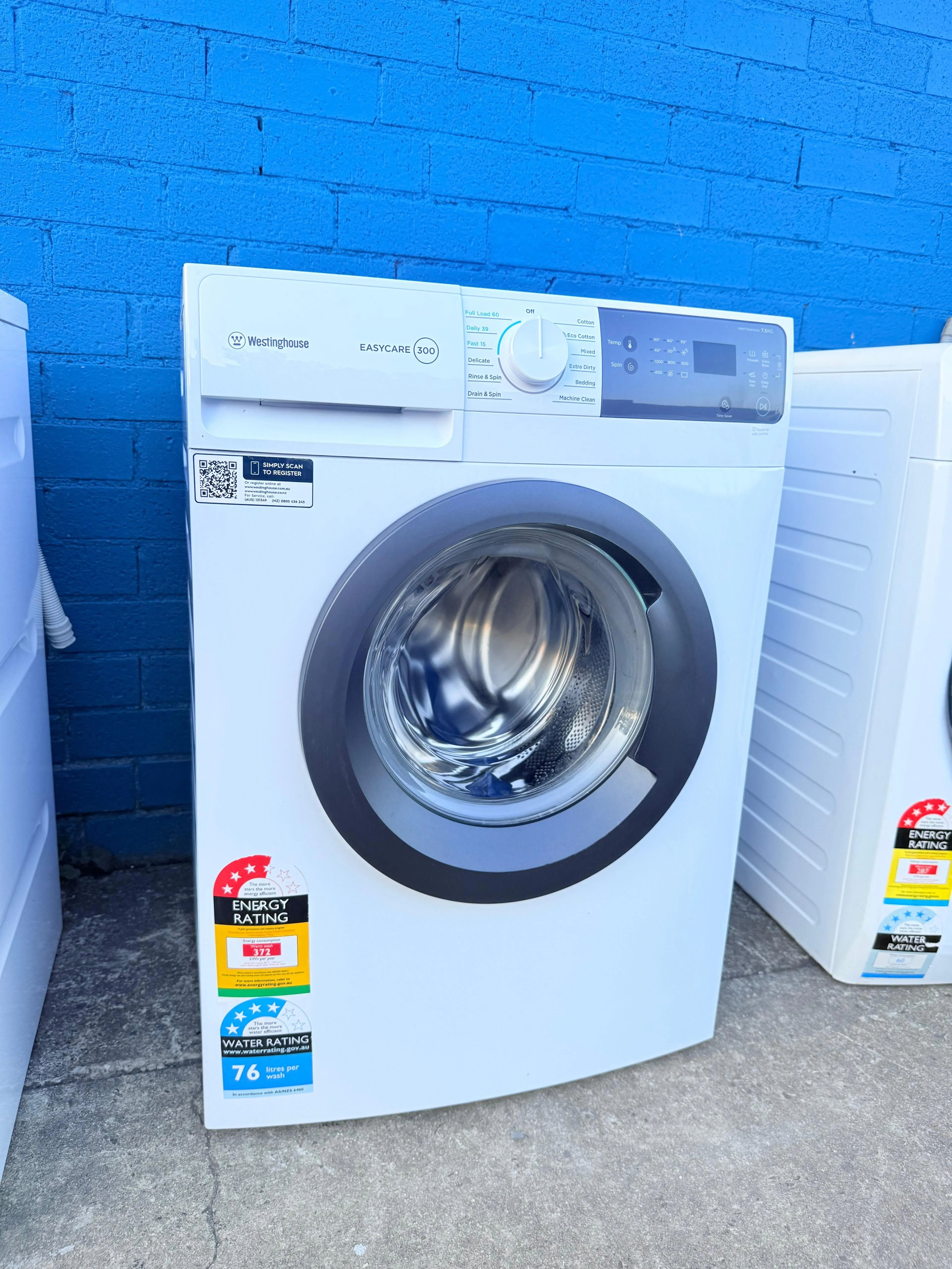 **WESTINGHOUSE 7.5KGS FRONT LOADER WASHING MACHINE**