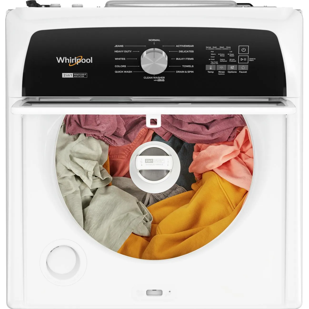 Whirlpool 5.4 cu. ft Top Loading Washer with Removable Agitator WTW5057LW