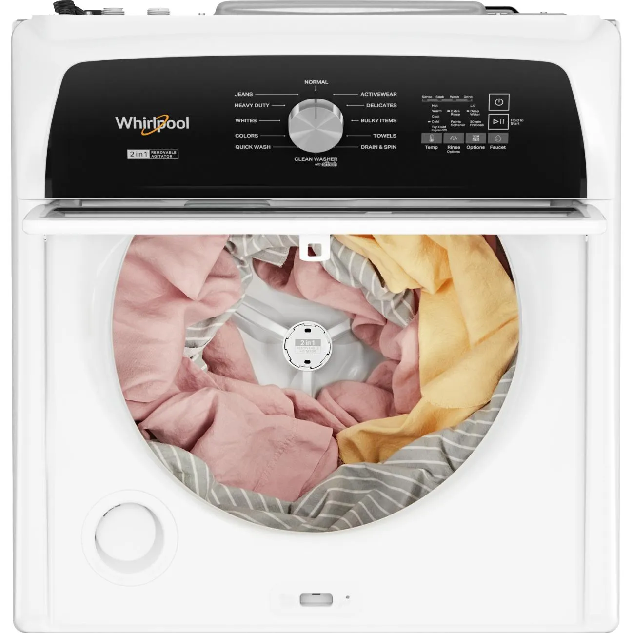 Whirlpool 5.4 cu. ft Top Loading Washer with Removable Agitator WTW5057LW
