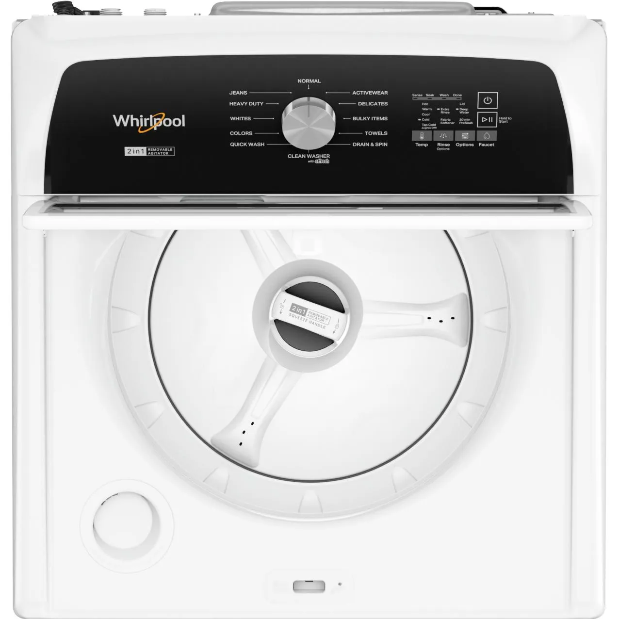 Whirlpool 5.4 cu. ft Top Loading Washer with Removable Agitator WTW5057LW