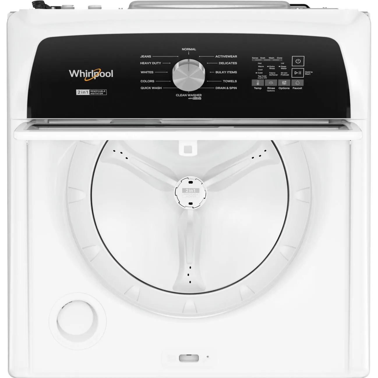 Whirlpool 5.4 cu. ft Top Loading Washer with Removable Agitator WTW5057LW