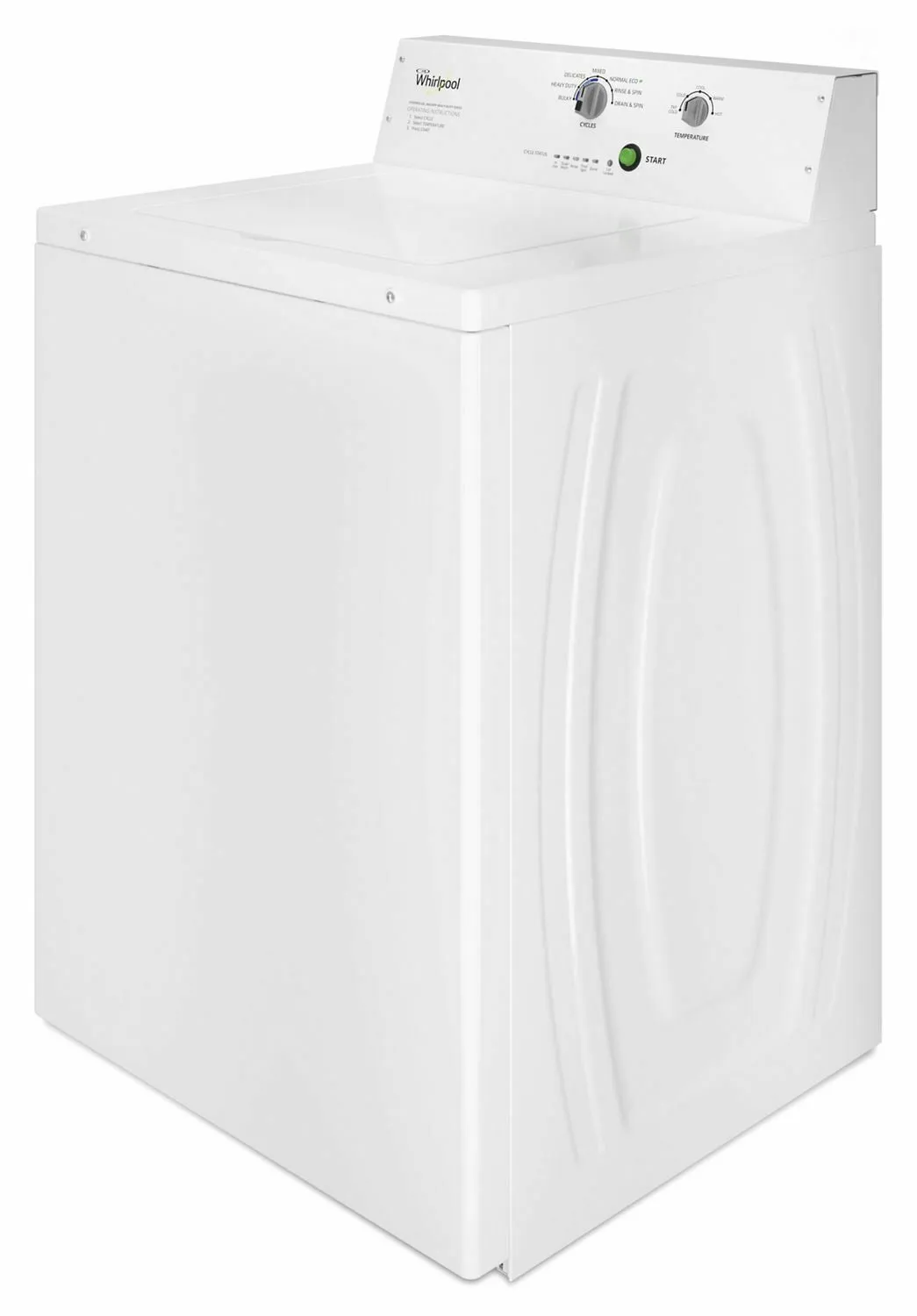 Whirlpool CAE2795FQ Commercial Top-Load Washer, Non-Vend White
