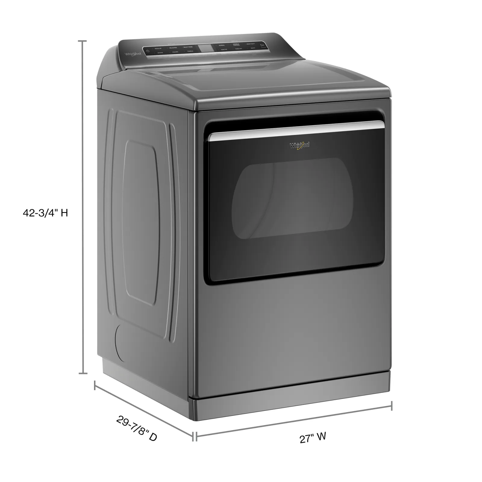 Whirlpool Chrome Shadow Gas Dryer (7.40 Cu Ft) - WGD8127LC