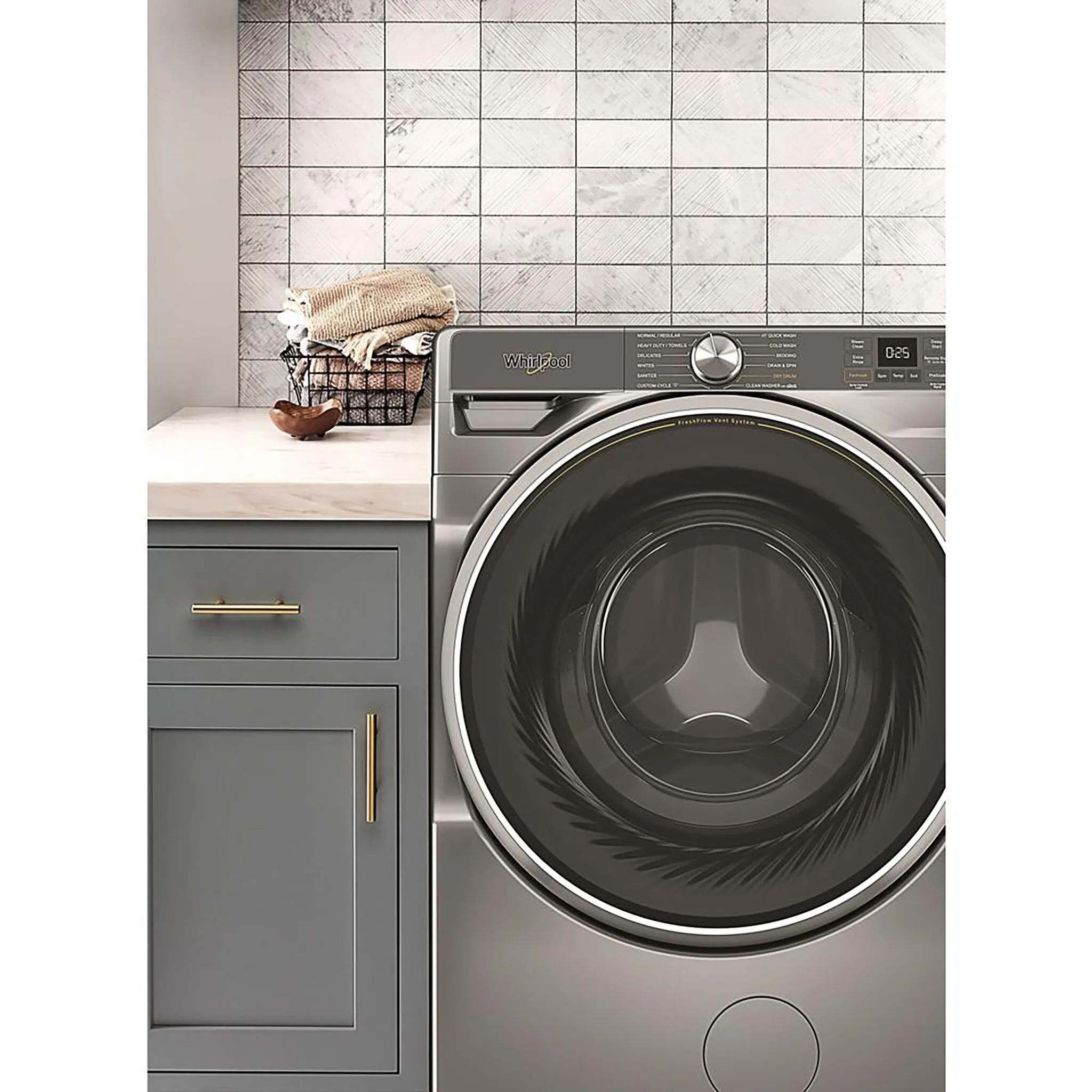 Whirlpool Radiant Silver Front-Load Washer with FreshFlow Vent System (5.8 Cu.Ft.) - WFW6720RR