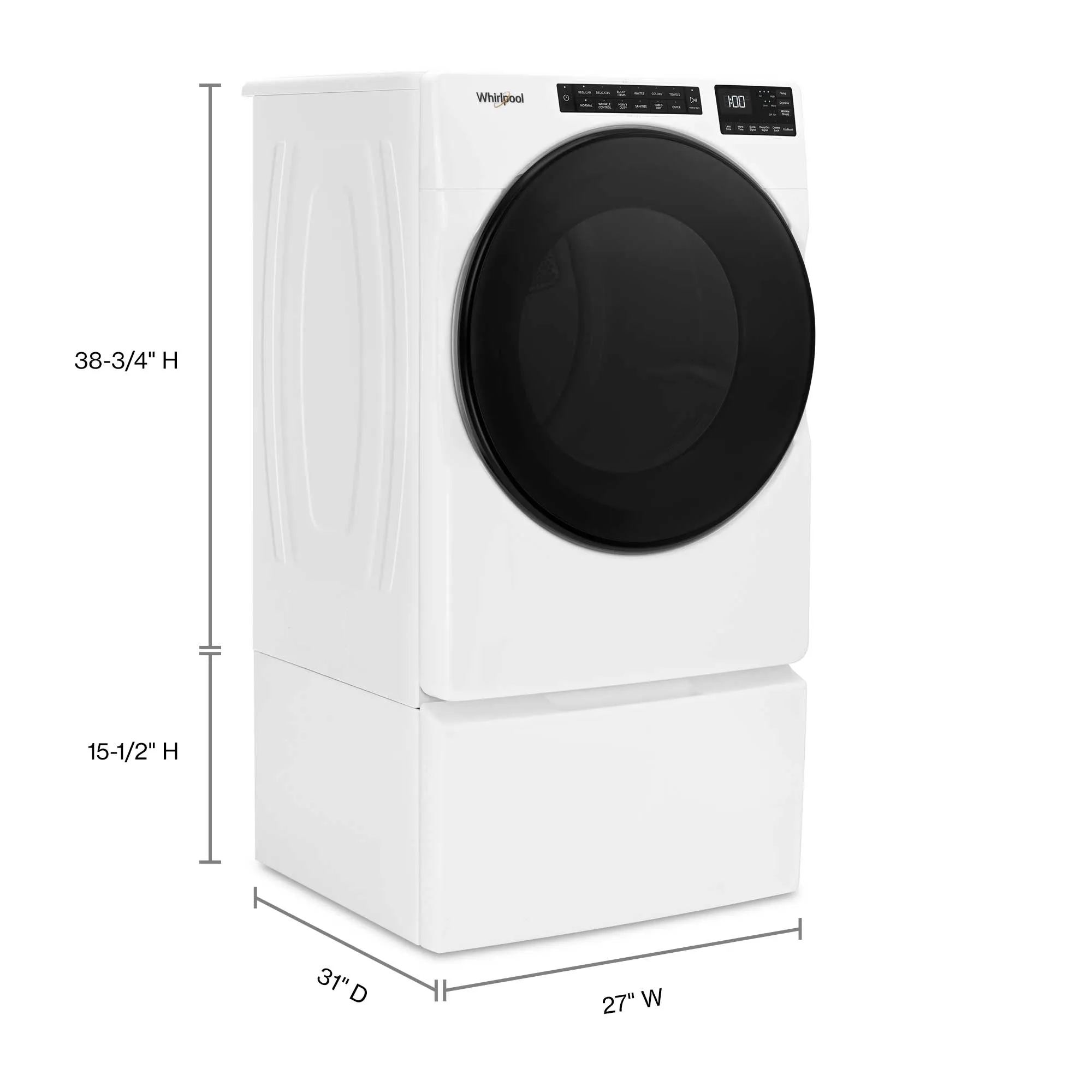 Whirlpool White Electric Dryer with Wrinkle Shield (7.4 cu. ft.) - YWED5605MW