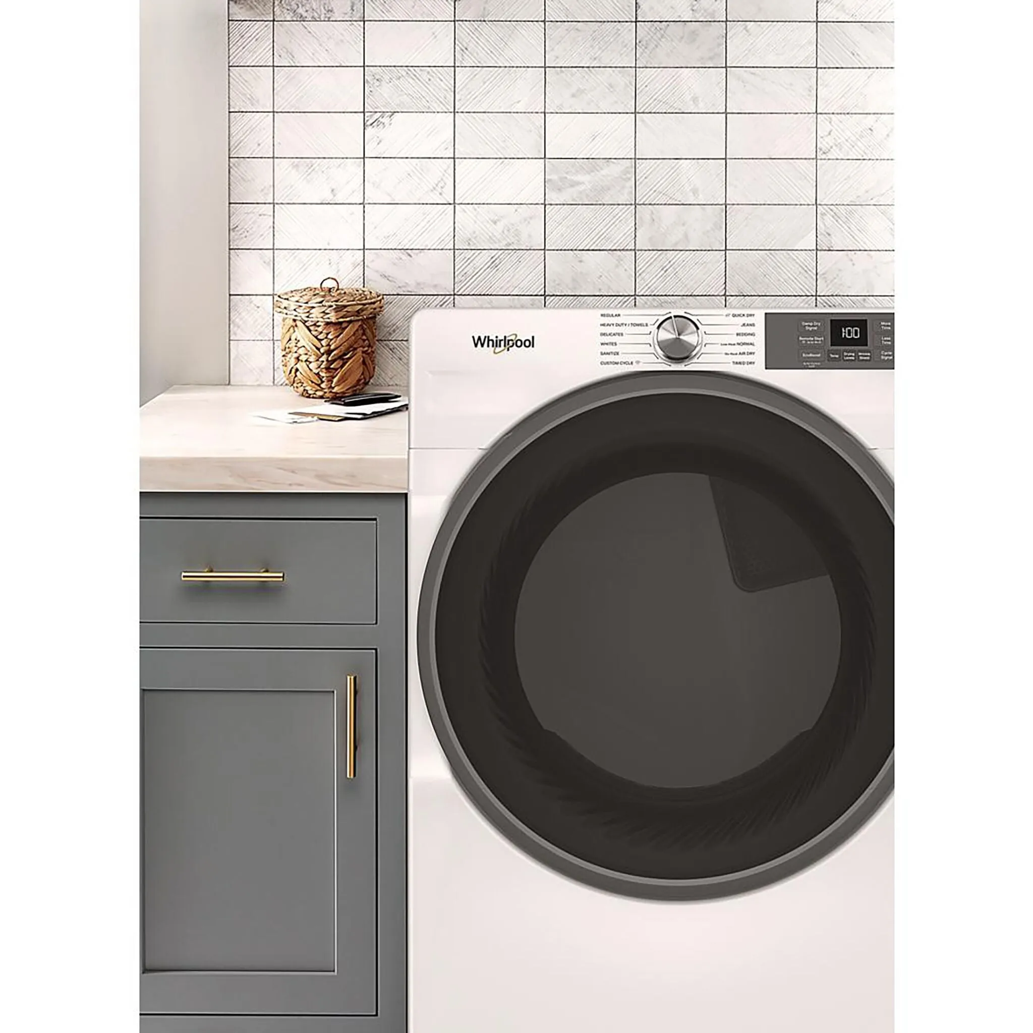 Whirlpool White Gas Dryer with Wrinkle Shield (7.4 Cu.Ft.) - WGD5720RW