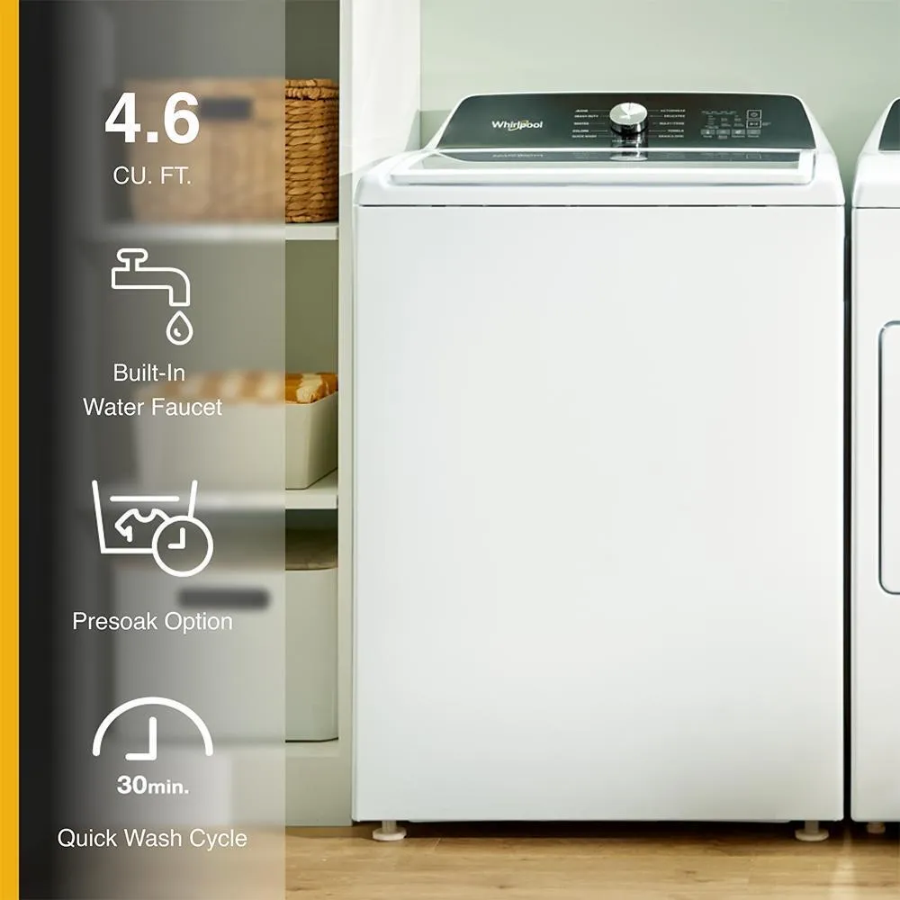 Whirlpool WTW5020SW 4.6 Cu. Ft. Top Load Impeller Washer With Built-In Faucet