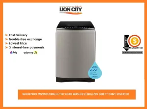 WHIRLPOOL WVMD1208AHG TOP LOAD WASHER (12KG) ZEN DIRECT DRIVE INVERTER