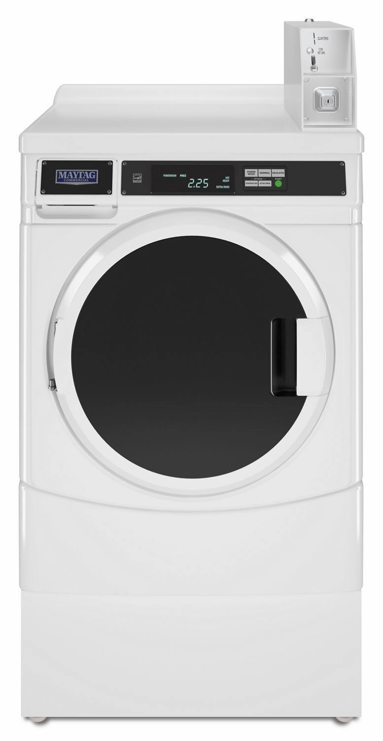 Whirlpool CED9150GW 27" Commercial Electric Front-Load Dryer Featuring Factory-Installed Coin Drop With Coin Box White