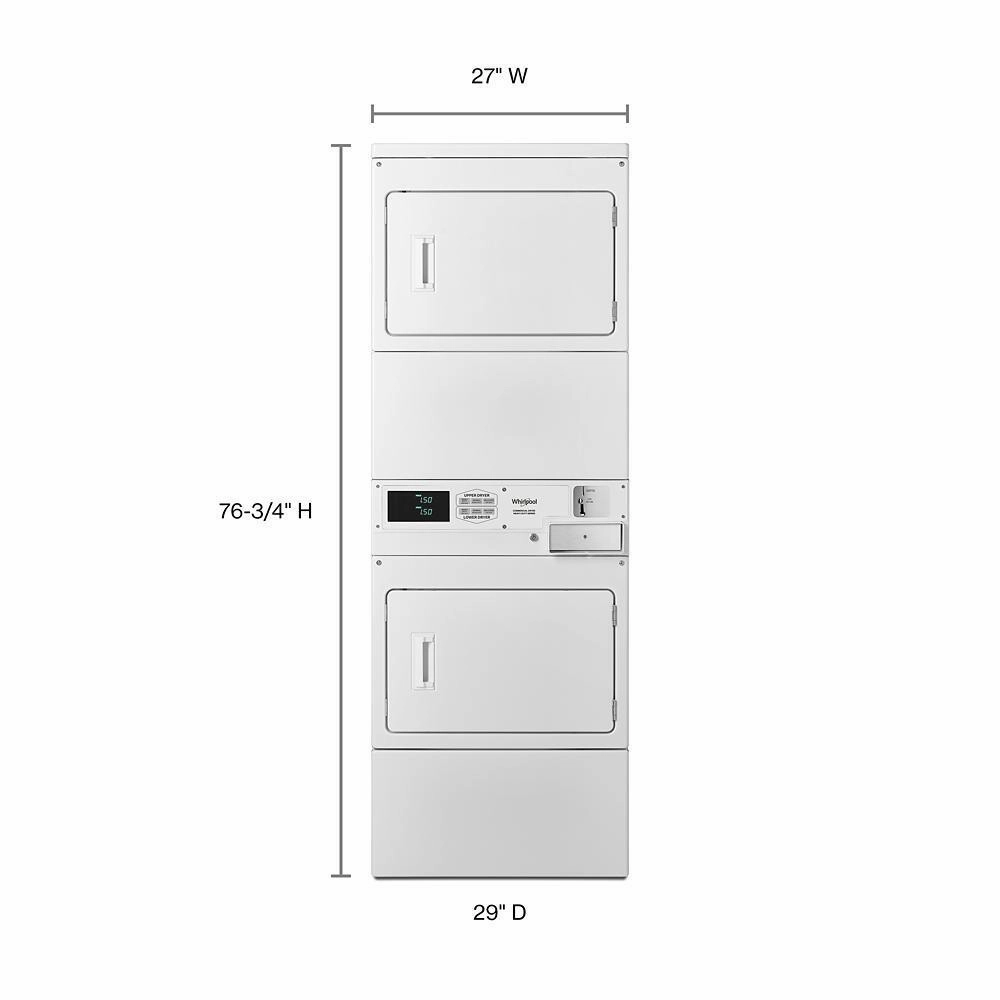 Whirlpool CESP2958JQ Commercial Electric Stack Dryer With Factory-Installed Coin Drop And Coin Box