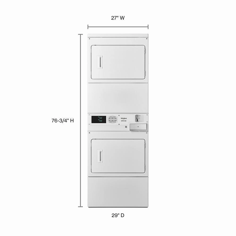 Whirlpool CGSP2978JQ Commercial Gas Stack Dryer, Non-Coin
