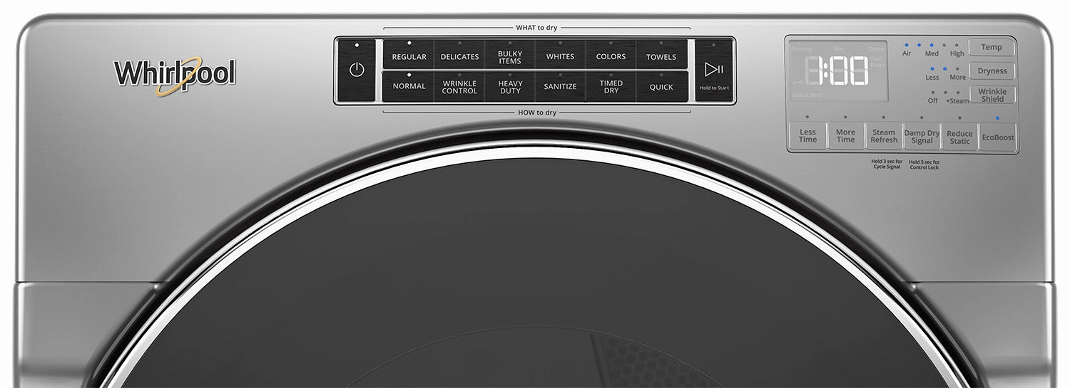 Whirlpool Chrome Shadow Front-Load Washer (5.8 cu. ft.) & Electric Dryer (7.4 cu. ft.) - WFW8620HC/YWED8620HC