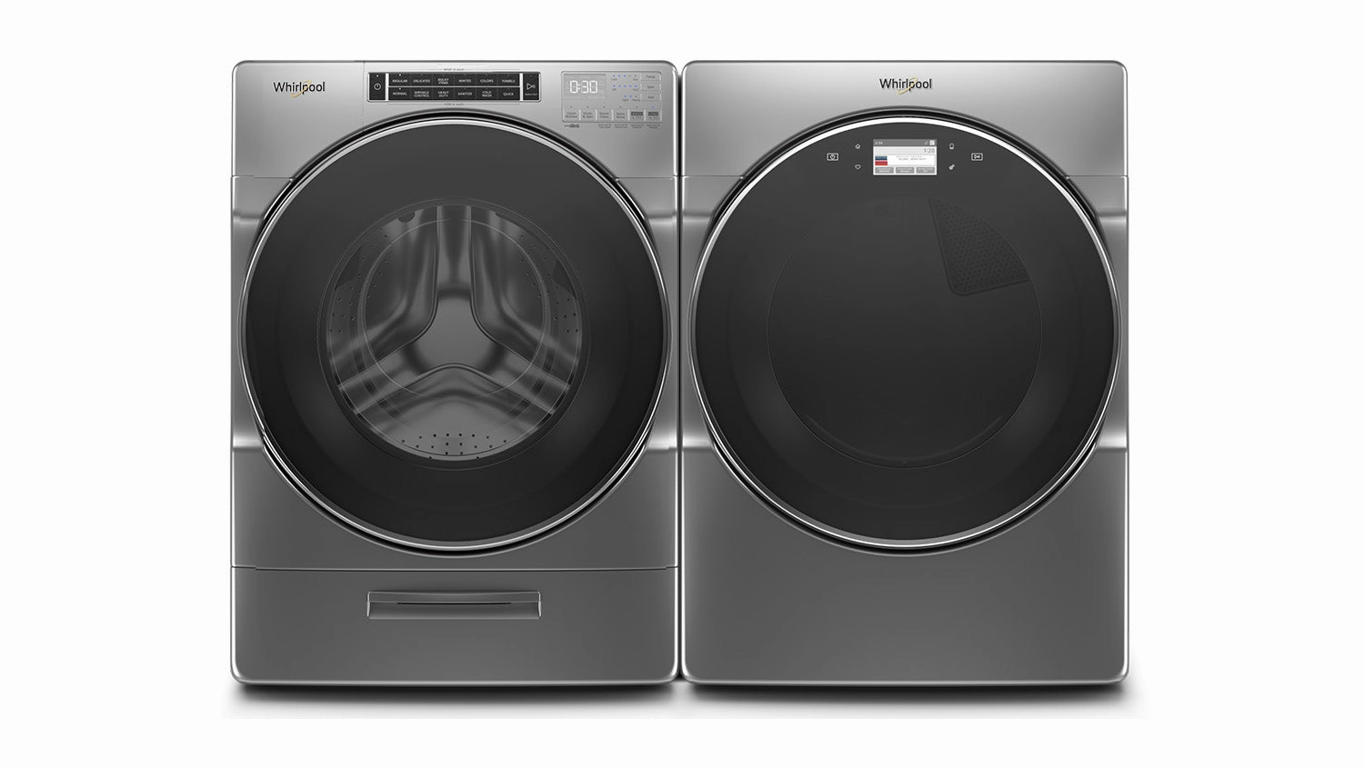 Whirlpool Chrome Shadow Front-Load Washer (5.8 cu. ft.) & Gas Dryer (7.4 cu. ft.) - WFW8620HC/WGD9620HC