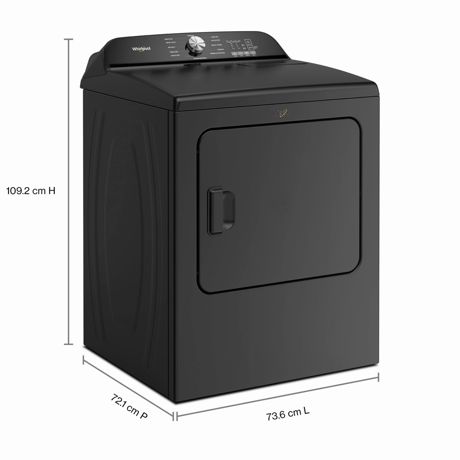 Whirlpool Volcano Black Electric Dryer (7.00 Cu Ft) - YWED6150PB
