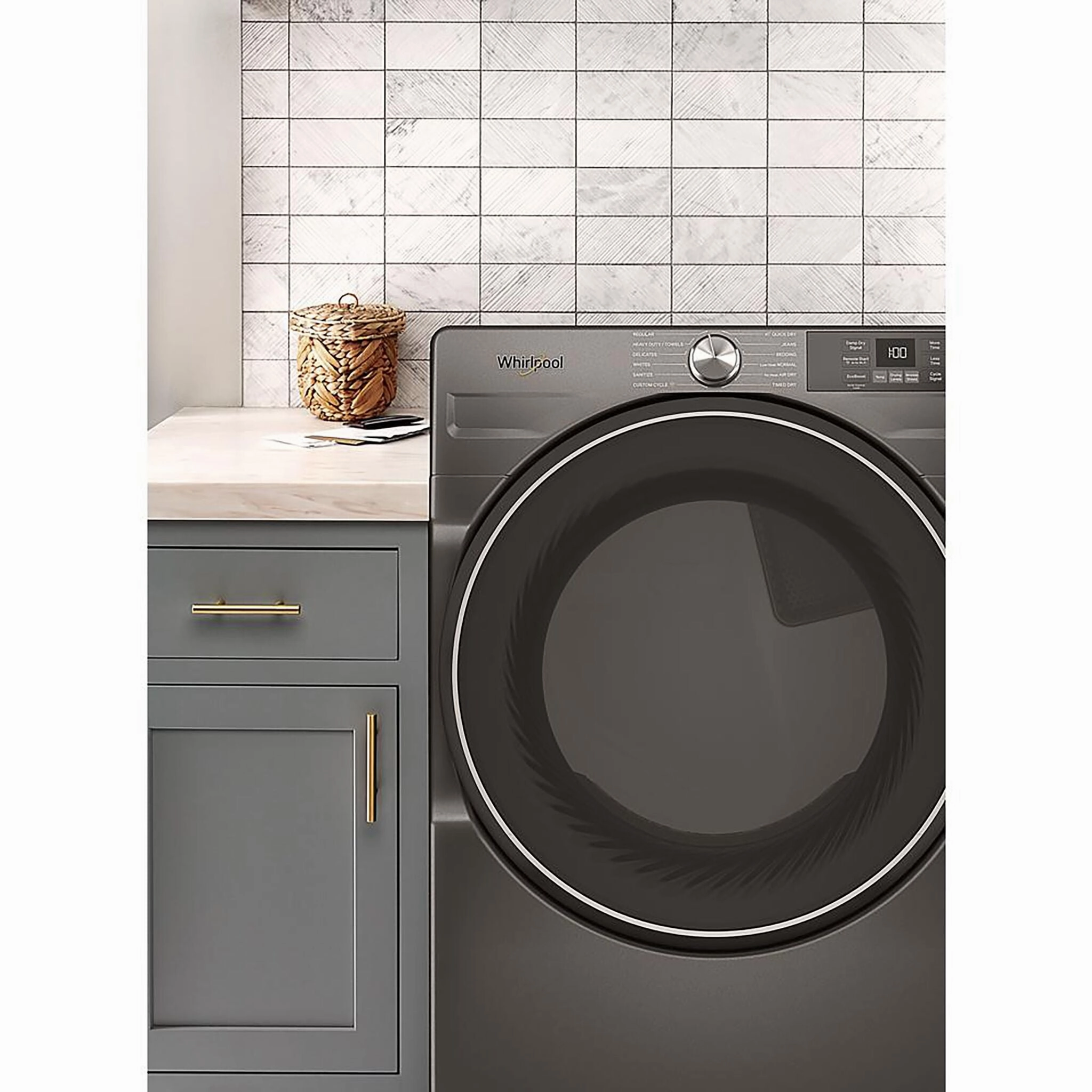 Whirlpool Volcano Black Gas Dryer with Wrinkle Shield (7.4 Cu.Ft.) - WGD5720RU