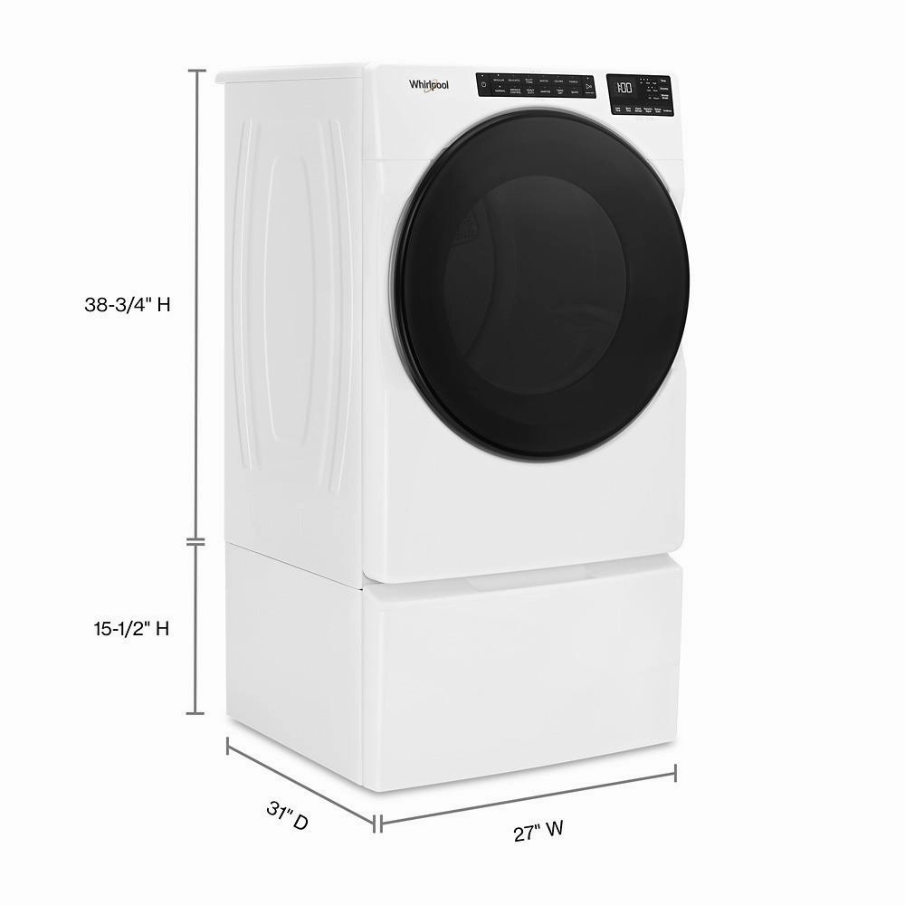 Whirlpool WGD6605MW 7.4 Cu. Ft. Gas Wrinkle Shield Dryer With Steam
