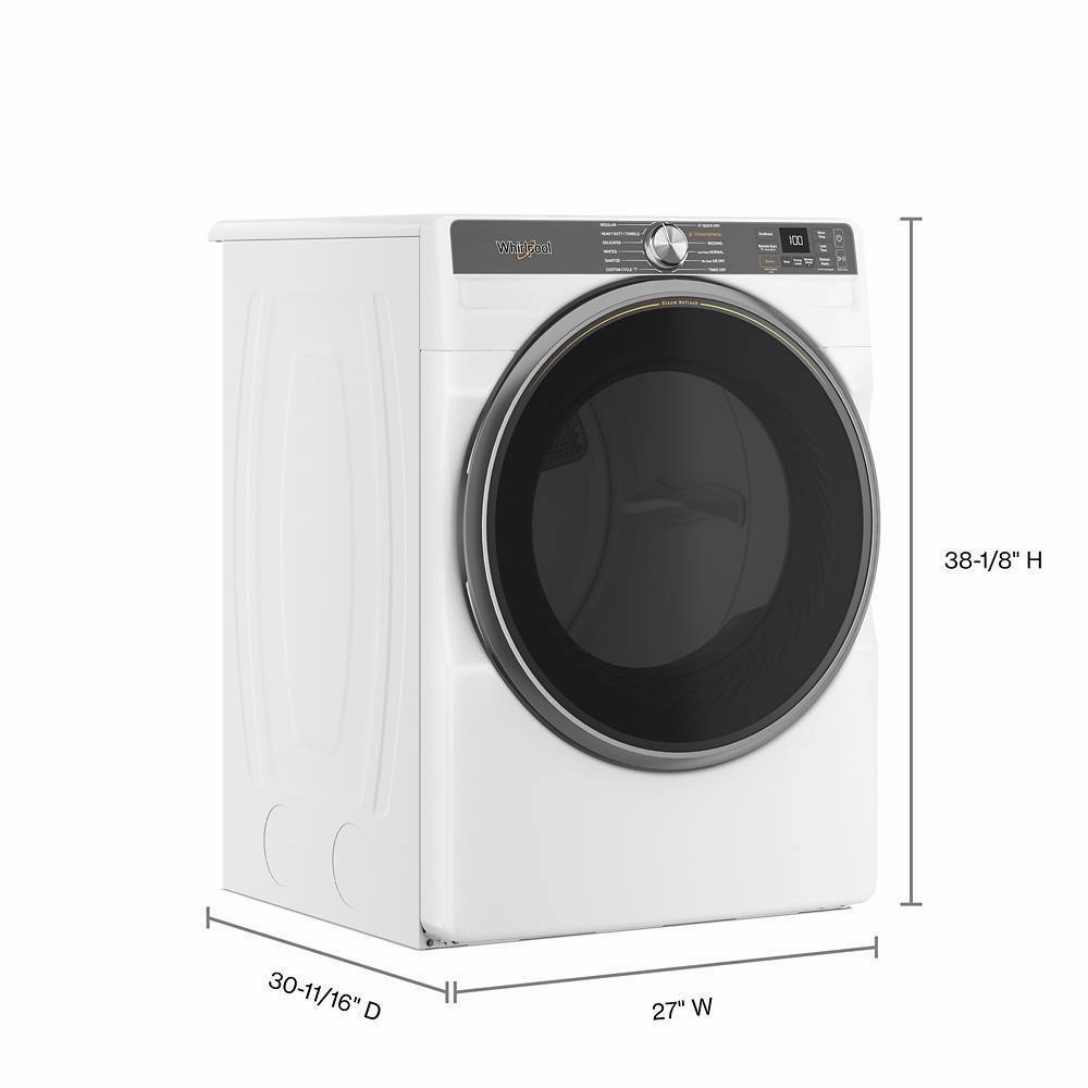 Whirlpool WGD6720RW 7.4 Cu. Ft. Smart Front Load Energy Star Gas Dryer With Steam Capabilities