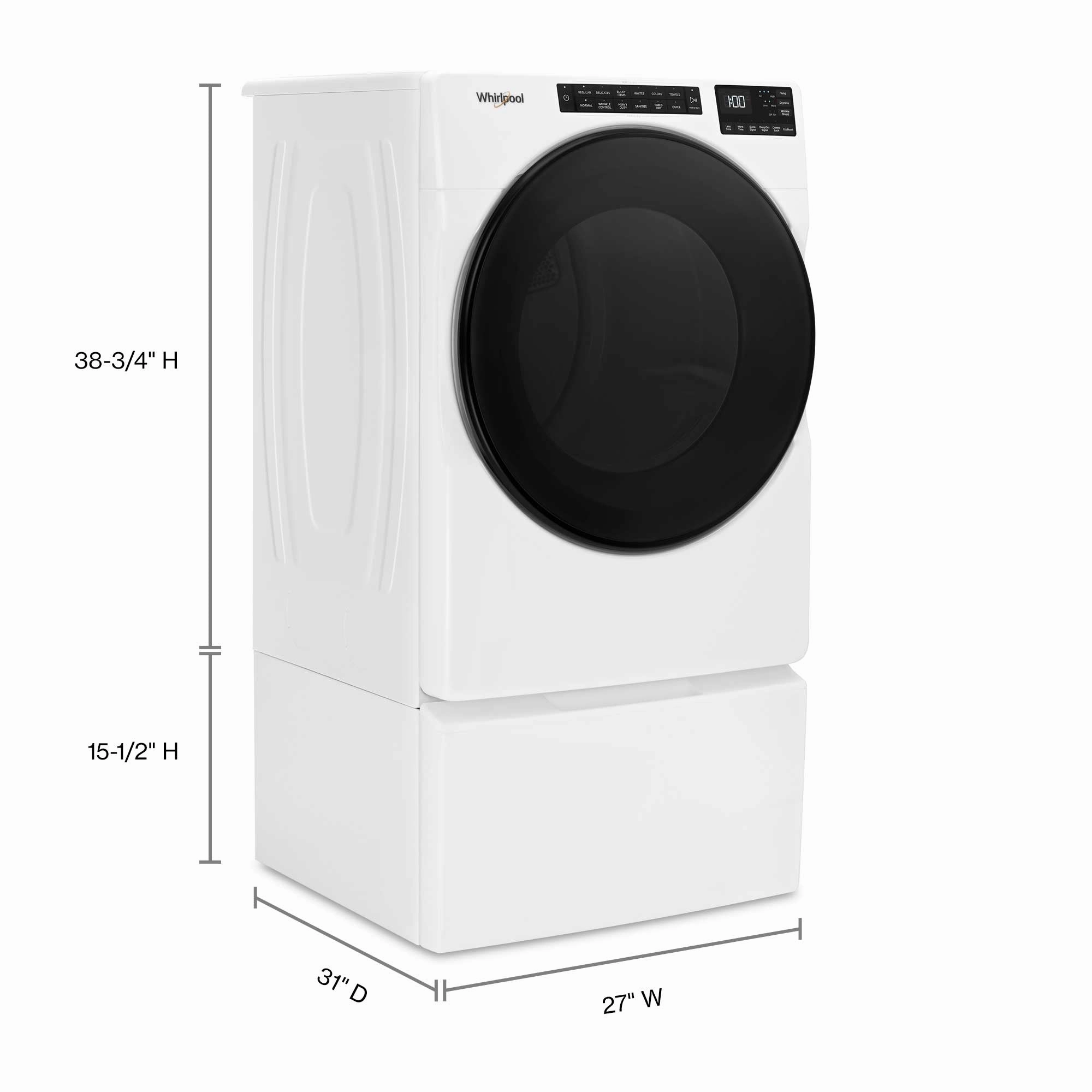 Whirlpool White Electric Dryer with Wrinkle Shield (7.4 cu. ft.) - YWED5605MW